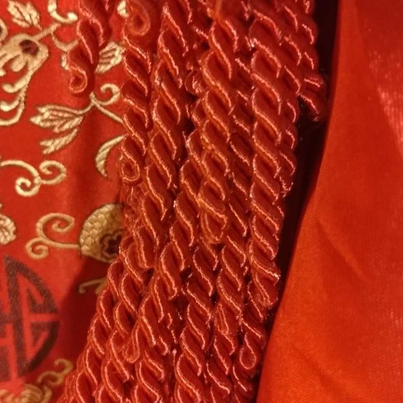 Vintage Red Bohemian style, Asian Decor Bed Throw by Stratford Home - Picture 6 of 12